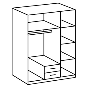 Roman Grey and White 3 Door 2 Drawer German Wardrobe
