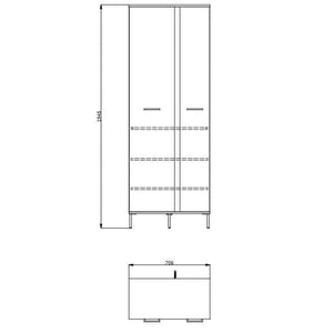 San Marino Oak Tall Slim 2 Door Wardrobe